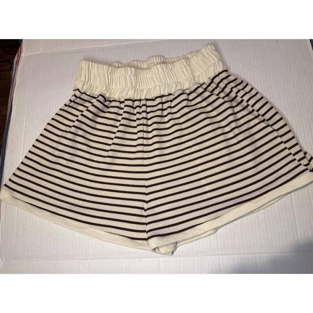 Miou Muse Striped Pocket Flowy Bohemian Spring Summer Shorts Size Large